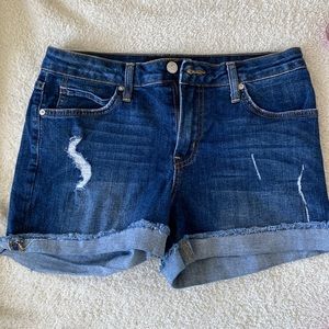 Just Black | Size 27 | Womens' Cuffed Distressed Cotton Denim Jean Shorts